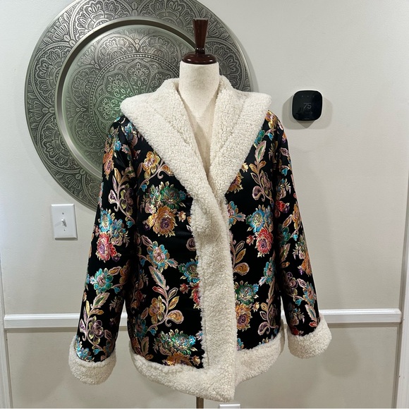 JOHNNY WAS Sofie Jacquard coat with sequin tiger back - Size M - Picture 5 of 11